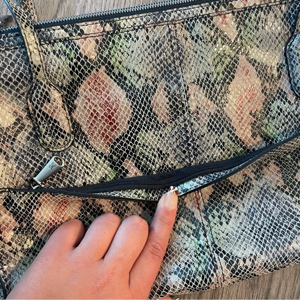 HOBO Friar Multicolor Python Print Leather Satche… - image 8